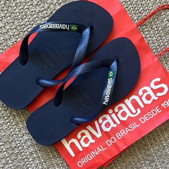 Havaianas Dark Blue Flip Flops - Picture 2 of 7